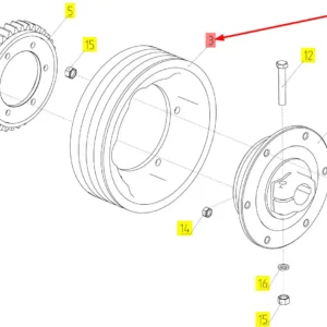 Oryginalne koło pasowe o numerze katalogowym 101266574, stosowane w kombajnach zbożowych marki Rostselmash schemat.