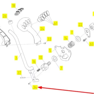 Oryginalna śruba o wymiarach M6 x 20 i numerze katalogowym 101267498, stosowana w kombajnach zbożowych marki Rostselmash schemat.