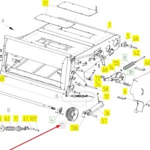 Oryginalne koło pasowe gardzieli o numerze katalogowym 101269886, stosowane w kombajnach zbożowych marki Rostselmash schemat.