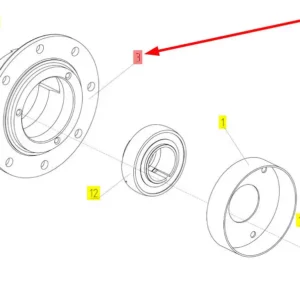 Oryginalna obudowa łożyska o numerze katalogowym 101270053, stosowana w kombajnach zbożowych marki Rostselmash. schemat