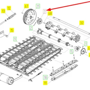 Oryginalna pokrywa bębna podającego o numerze katalogowym  101270060, stosowana w kombajnach zbożowyh marki Rostselmash. shemat