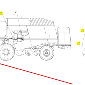 Oryginalna wiązka elektryczna lampy o numerze katalogowym 101279475, stosowana w kombajnach zbożowych marki Rostselmash schemat.