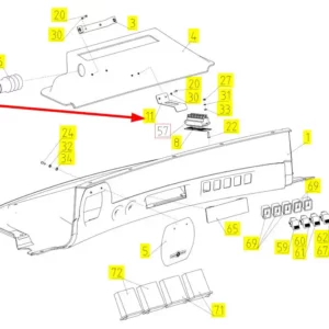 Oryginalny wspornik obudowy wentylatora o numerze katalogowym 101280337, stosowany w kombajnach zbożowych marki Rostselmash schemat.