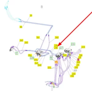 Oryginalny przewód hydrauliczny o numerze katalogowym 101280880, stosowany w kombajnach zbożowych marki Rostselmash schemat.