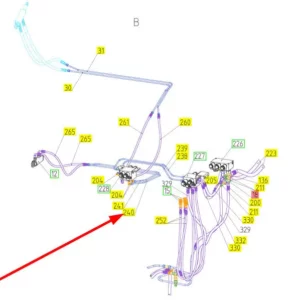 Oryginalny przewód hydrauliczny o numerze katalogowym 101280882, stosowany w kombajnach zbożowych marki Rostselmash schemat.