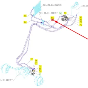 Oryginalny przewód hydrauliczny o numerze katalogowym 101284959, stosowany w kombajnach zbożowych marki Rostselmash schemat.