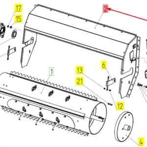 Oryginalna osłona bębna podajnika o numerze katalogowym 101301259, stosowana w kombajnach zbożowych marki Rostselmash schemat.