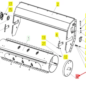 Oryginalna pokrywa bębna podajnika o numerze katalogowym 101301718, stosowana w kombajnach zbożowych marki Rostselmash schemat.
