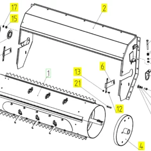 Oryginalny element mocujący osłony o numerze katalogowym 101301874, stosowany w kombajnach zbożowych marki Rostselmash schemat.