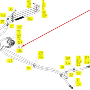 Oryginalna pompa hydrauliczna o numerze katalogowym 101312081, stosowana w kombajnach zbożowych marki Rostselmash schemat.