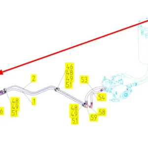 Oryginalny przewód hydrauliczny o numerze katalogowym 101313218, stosowany w kombajnach zbożowych marki Rostselmash schemat