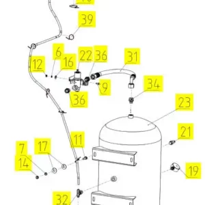 Oryginalny przewód plastikowy powietrza o numerze katalogowym 101317871, stosowany w kombajnach zbożowych marki Rostselmash- schemat.