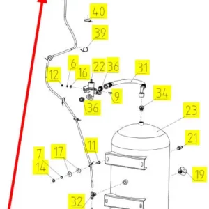 Oryginalny przewód plastikowy powietrza o numerze katalogowym 101317877, stosowany w kombajnach zbożowych marki Rostselmash- schemat.