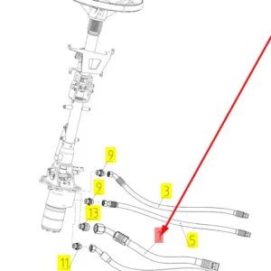 Oryginalny przewód hydrauliczny o numerze katalogowym 101335512, stosowany w kombajnach zbożowych marki Rostselmash schemat.