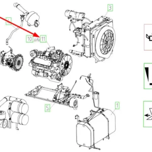 Oryginalny silnik kompletny o numerze katalogowym 101346116, stosowany w kombajnach zbożowych marki Rostselmash schemat.