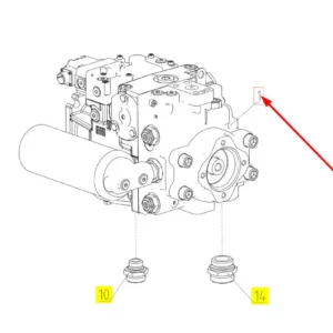 Oryginalna pompa hydrauliczna o numerze katalogowym 101389152, stosowana w kombajnach zbożowych marki Rostselmash schemat.