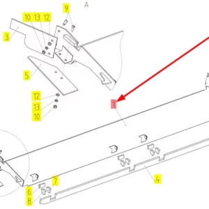 Oryginalna taca sita o numerze katalogowym 101390581, stosowana w kombajnach zbożowych marki Rostselmash schemat.