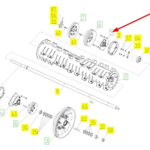 Oryginalna flansza koła pasowego o numerze katalogowym 101390904, stosowana w kombajnach zbożowych marki Rostselmash schemat.