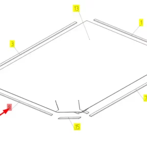 Oryginalna uszczelka o numerze katalogowym 101399733, stosowana w kombajnach zbożowych marki Rostselmash schemat.