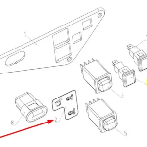 Oryginalna tabliczka informacyjna o numerze katalogowym 101400596, stosowana w kombajnach zbożowych marki Rostselmash schemat.