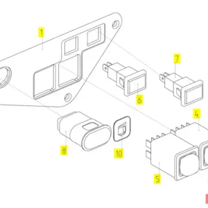 Oryginalna etykieta informacyjna o numerze katalogowym 101400598, stosowana w kombajnach zbożowych marki Rostselmash schemat.