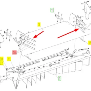 Oryginalna prowadnica słomy o numerze 101400806, stosowana w kombajnach zbożowych marki Rostselmash.