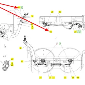 Oryginalny przewód hydrauliczny o numerze katalogowym 101403813, stosowany w kombajnach zbożowych marki Rostselmash schemat.