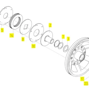 Oryginalny pierścień segera wewnętrzny o numerze katalogowym 101404076, stosowany w kombajnach zbożowych marki Rostselmash schemat.