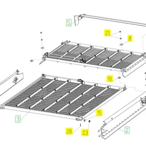 Oryginalne przedłużenie młocarni o numerze katalogowym 101405145, stosowane w kombajnach zbożowych marki Rostselmash. schemat
