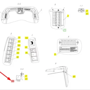 Oryginalny przekaźnik o numerze katalogowym 101405663, stosowany w kombajnach zbożowych marki Rostselmash schemat.