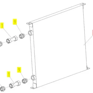 Oryginalna chłodnica oleju o numerze katalogowym 101406144, stosowana w kombajnach zbożowych marki Rostselmash- schemat.