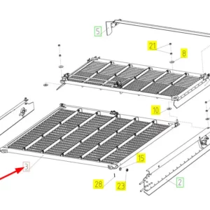 Oryginalne sito górne o numerze katalogowym 101406282, stosowane w kombajnach zbożowych marki Rostselmash schemat.