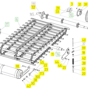 Oryginalna rura koła pasowego o numerze katalogowym 101406477, stosowana w kombajanch zbożowych marki Rostselmash- schemat.