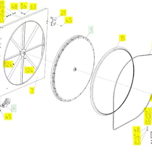Oryginalna szczotka wentylatora o numerze katalogowym 101407115, stosowana w kombajnach zbożowych marki Rostselmash schemat.
