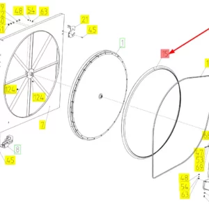 Oryginalna szczotka wentylatora o numerze katalogowym 101407119, stosowana w kombajnach zbożowych marki Rostselmash schemat.