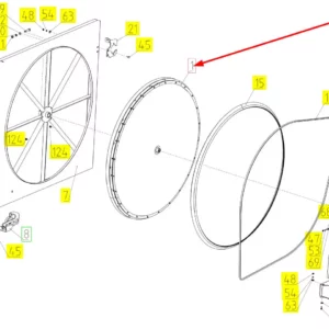 Oryginalna pokrywa wentylatora chłodnicy o numerze katalogowym 101407274, stosowana w kombajnach zbożowych marki Rostselmash schemat.