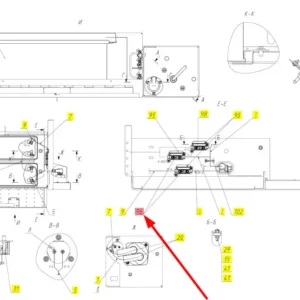Oryginalny bezpiecznik MIDI 30A o numerze katalogowym 101410177, stosowany w kombajnach zbożowych marki Rostselmash schemat.