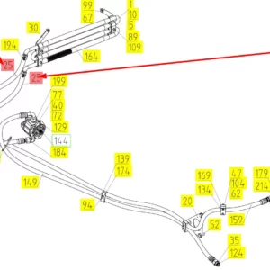 Oryginalny przewód hydrauliczny o numerze katalogowym 101410287, stosowany w kombajnach zbożowych marki Rostselmash schemat.