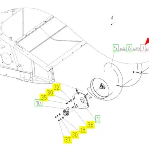 Oryginalny ślimak hederu o numerze katalogowym 101410871, stosowany w kombajnach zbożowych marki Rostselmash schemat