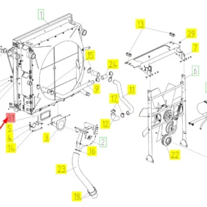 Oryginalna uszczelka o numerze katalogowym 101413483, stosowana w kombajnach zbożowych marki Rostselmash schemat.