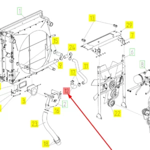 Oryginalny przewód kolankowy o numerze katalogowym 101413509, stosowany w kombajnach zbożowych marki Rostselmash schemat.