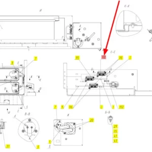 Oryginalny bezpiecznik MIDI 80A o numerze katalogowym 101419240, stosowany w kombajnach zbożowych marki Rostselamash schemat.