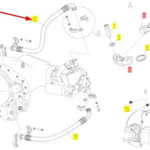 Oryginalny przewód hydrauliczny o numerze katalogowym 101420713, stosowany w kombajnach zbożowych marki Rostselmash schemat.
