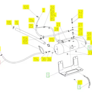 Oryginalny przewód elastyczny o numerze katalogowym 101441894, stosowany w kombajnach zbożowych marki Rostselmash schemat