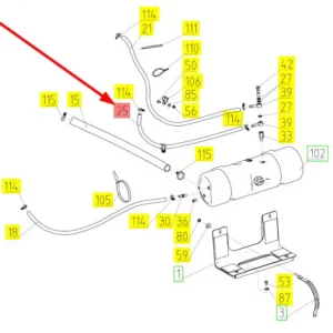 Oryginalny przewód o numerze katalogowym 101441938, stosowany w kombajnach zbożowych marki Rostselmash schemat