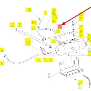 Oryginalny przewód elastyczny o numerze katalogowym 101441948, stosowany w kombajnach zbożowych marki Rostselmash schemat