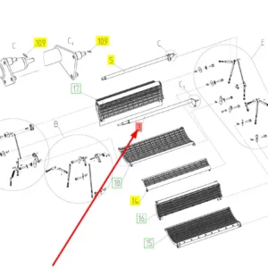 Oryginalny wał klepiska o numerze katalogowym 101450674, stosowany w kombajnach zbożowych marki Rostselmash schemat.