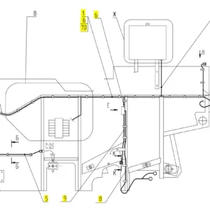 Oryginalna wiązka elektryczna układu hydrauliki o numerze katalogowym 101451525, stosowana w kombajnach zbożowych marki Rostselmash schemat.