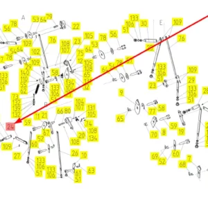 Oryginalny drążek regulacji klepiska o numerze katalogowym 101451766, stosowany w kombajnach zbożowych marki Rostselmash schemat.