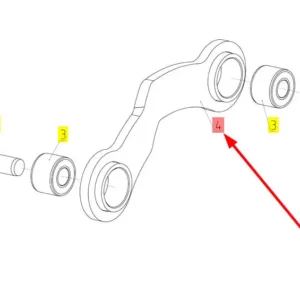 Oryginalna dźwignia sita górnego o numerze katalogowym 101452410, stosowana w kombajnach zbożowych marki Rostselmash schemat.